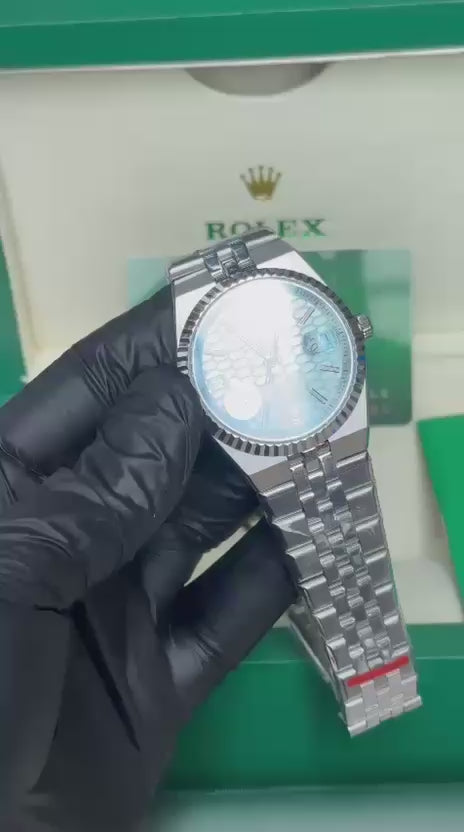 THE SICXTY Rolex Datejust Style Blue Automatic Watch